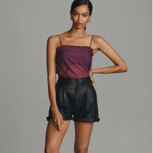 Maeve Anthropologie  Purple Organza Ruffle Cami Top Semi Sheer NWT - Medium
